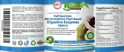 Label for Full Spectrum MD-Formulated, Plant-Based Digestive Enzymes PBDE13