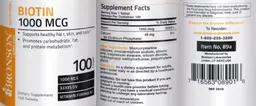Label for Biotin 1000 mcg