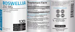 Label for Boswellia 250 mg