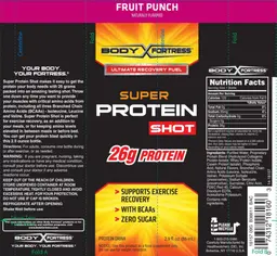 Label for Super Protein Shot Fruit Punch