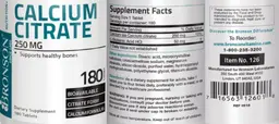 Label for Calcium Citrate 250 mg