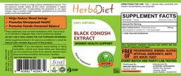 Label for Black Cohosh Extract