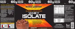 Label for Super Advanced Whey Isolate Chocolate