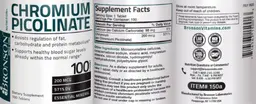Label for Chromium Picolinate