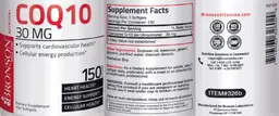 Label for CoQ10 30 mg