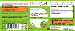 Label for Cascara Sagrada Extract