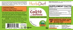 Label for CoQ10 with BioPerine