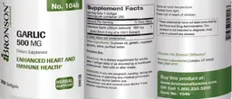 Label for Garlic 500 mg