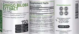 Label for Ginkgo Biloba Extract 120 mg