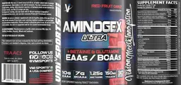Label for Aminogex Ultra Red Fruit Candy