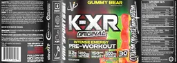 Label for K-XR Original Pre-Workout Gummy Bear