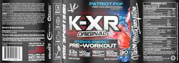 Label for K-XR Original Pre-Workout Patriot Pop