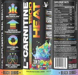 Label for L-Carnitine 1500 Heat Gummy Bear