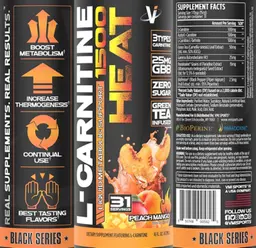 Label for L-Carnitine 1500 Heat Peach Mango