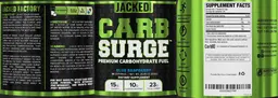 Label for Carb Surge Blue Raspberry