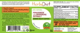Label for Fenugreek with BioPerine Extract