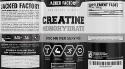 Label for Creatine Monohydrate 5000 mg Unflavored