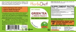 Label for Green Tea with EGCG & Vitamin C