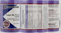 Label for Super Nu-Thera Liquid Tropical Fruit Flavored Concentrate