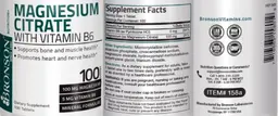 Label for Magnesium Citrate with Vitamin B6