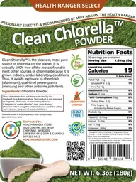 Label for Clean Chlorella Powder
