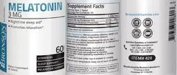 Label for Melatonin 3 mg
