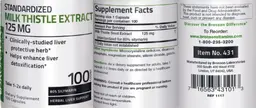 Label for Standardized Milk Thistle Extract 125 mg
