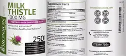 Label for Milk Thistle 1000 mg