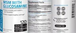 Label for MSM 500 mg with Glucosamine 500 mg