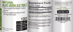 Label for Natural Aloe Vera Extract