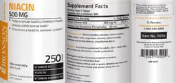 Label for Niacin 500 mg