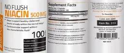 Label for No Flush Niacin 500 mg