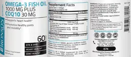Label for Omega-3 Fish Oil 1000 mg Plus CoQ10 30 mg