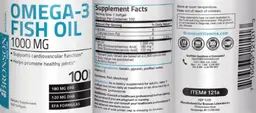 Label for Omega-3 Fish Oil 1000 mg