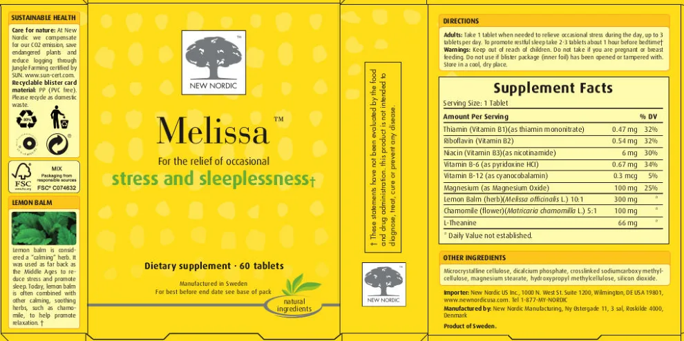 Label for Melissa