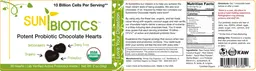 Label for Sunbiotics Potent Probiotic Chocolate Hearts