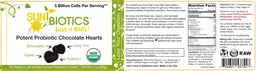 Label for Sunbiotics Just 4 Kids! Potent Probiotic Chocolate Hearts