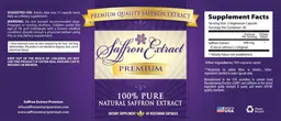 Label for 100% Pure Natural Saffron Extract