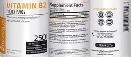 Label for Vitamin B2 100 mg