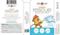 Label for Ginger Rescue Chewable Ginger Tablets Strong