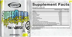 Label for SuperPump Aggression Pre-Workout Lights Out Lemon