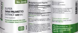 Label for Super Saw Palmetto Extract 320 mg