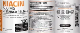 Label for Sustained Release Niacin 500 mg