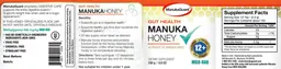 Label for Gut Health Manuka Honey
