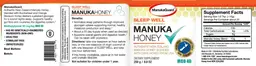 Label for Sleep Well Manuka Honey