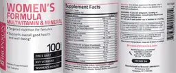Label for Women's Formula Multivitamin & Mineral