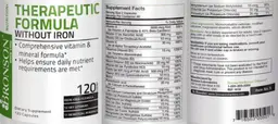 Label for Therapeutic Formula without Iron