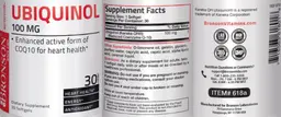Label for Ubiquinol 100 mg