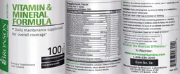 Label for Vitamin & Mineral Formula