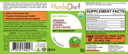 Label for Organic Turmeric + Ginger + Black Pepper
